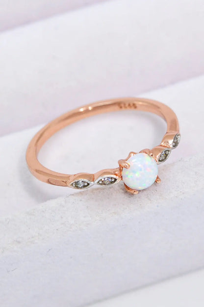 Opal Contrast Platinum-Plated Ring Trendsi