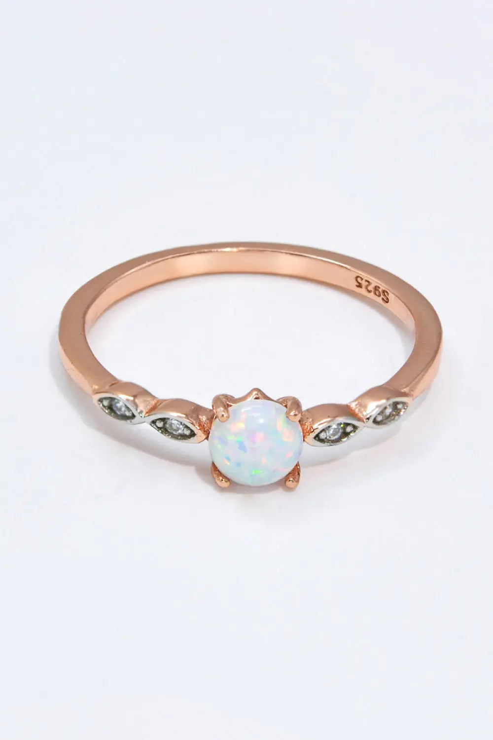 Opal Contrast Platinum-Plated Ring Trendsi