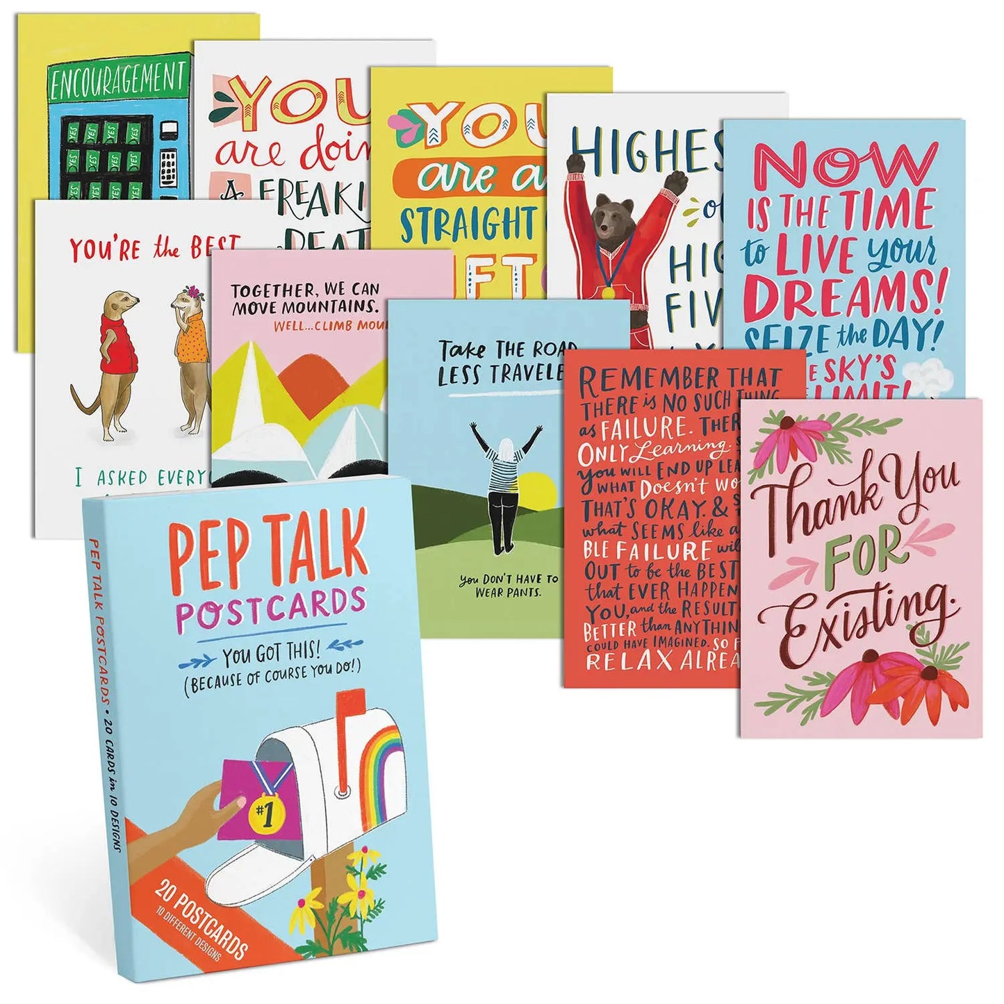 Pep Talk Postcard Book 10 Designs Em & Friends