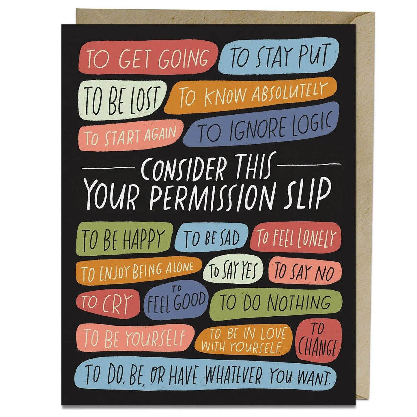 Permission Slip Encouragement Greeting Card Em & Friends