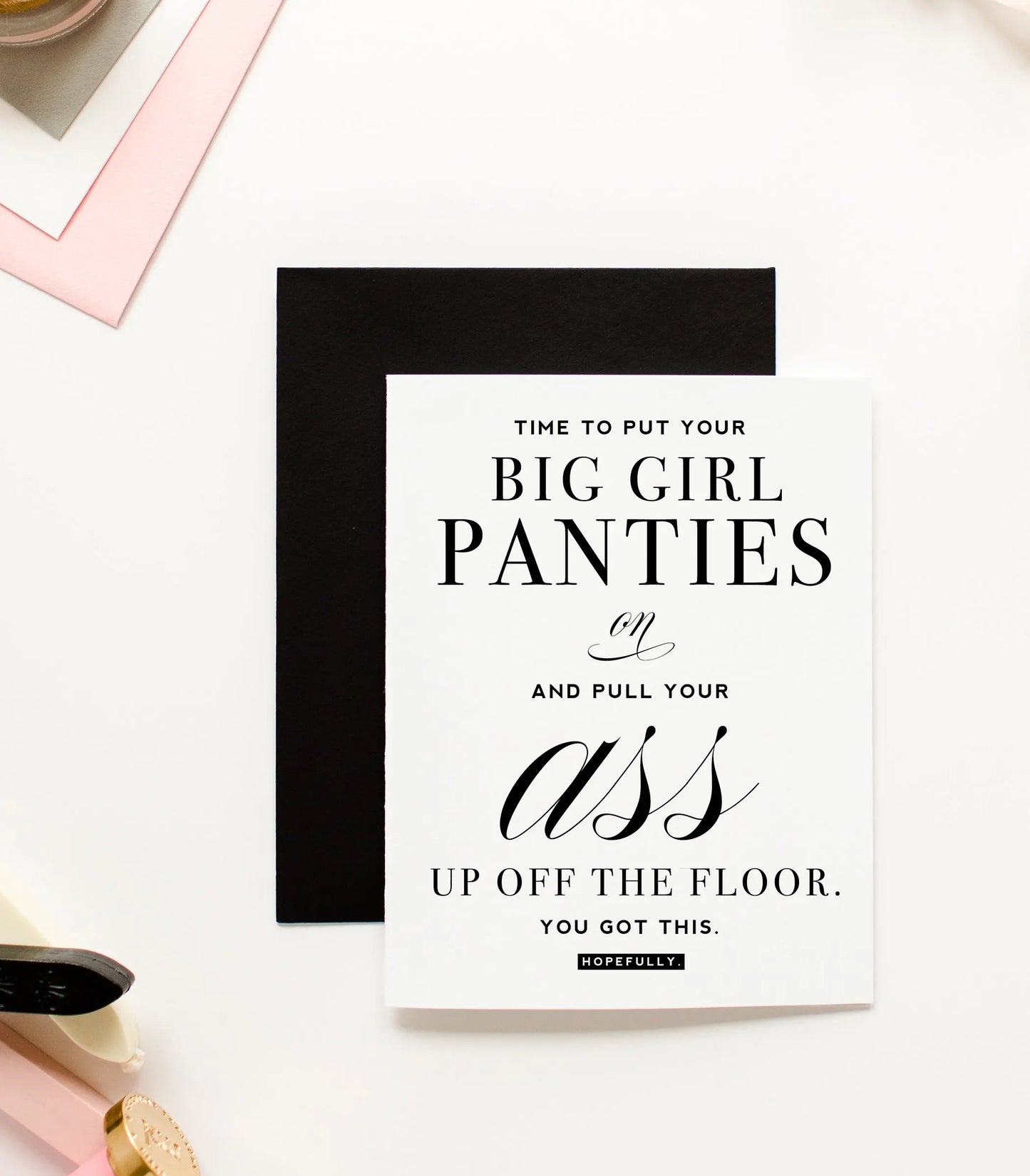 Put On Your Big Girl Panties Friendship Greeting Card Kitty Meow