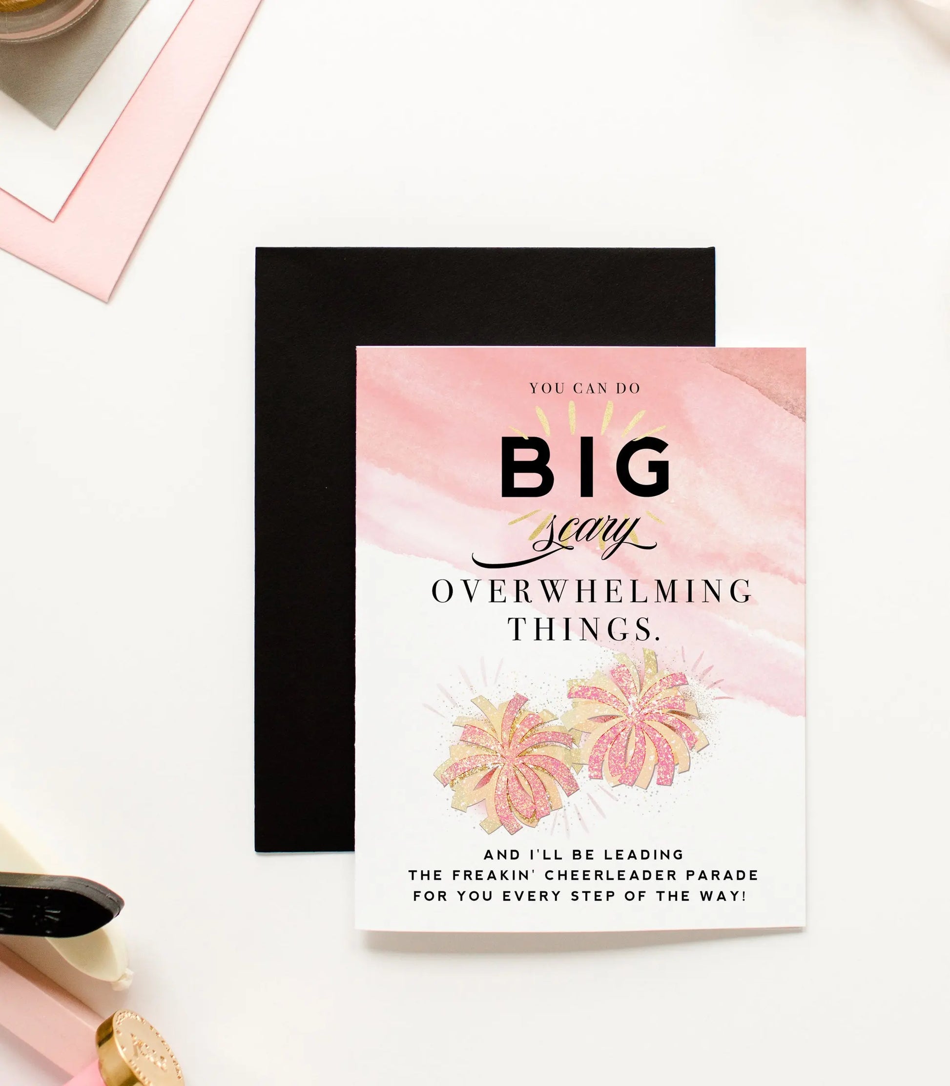 You Can Do Big Scary Things Encouragement Greeting Card For Friend Kitty Meow