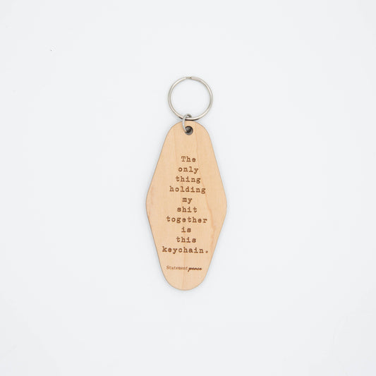 Holding it Together Wooden Keychain